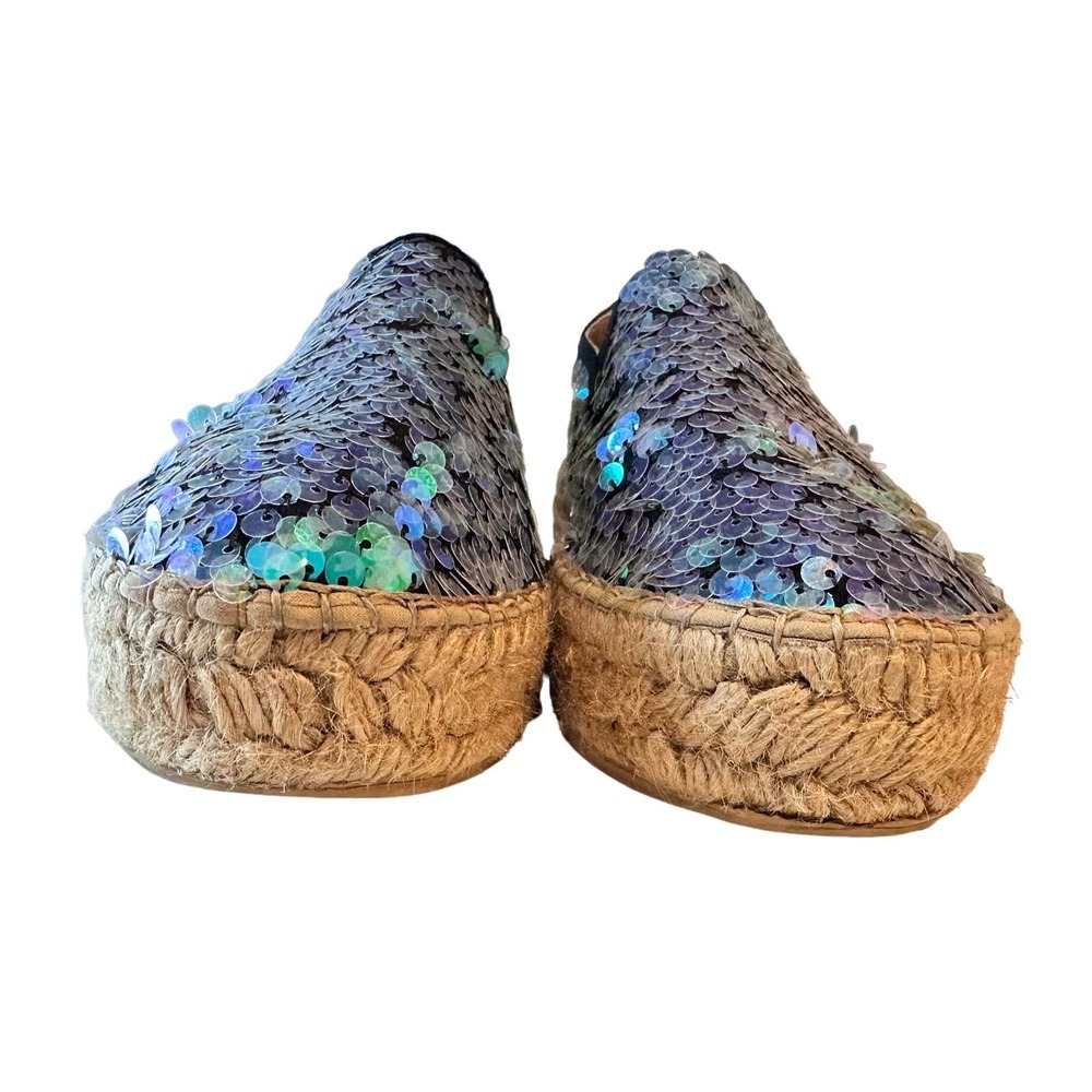 Kurt Geiger Milo Sequin Flatform Espadrilles in Blue/Turquoise/Lavender Size 38 - Picture 2 of 9